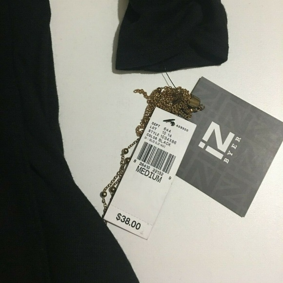 IZ Byer Womens Medium Black Top V-Neck NWT - Picture 3 of 8